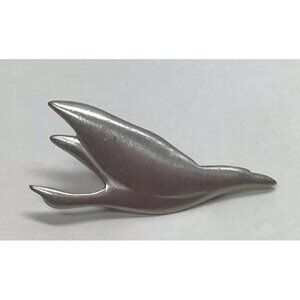 Vintage Signed Ken Kantro Bird Brooch Pewter Silver Tone 1987